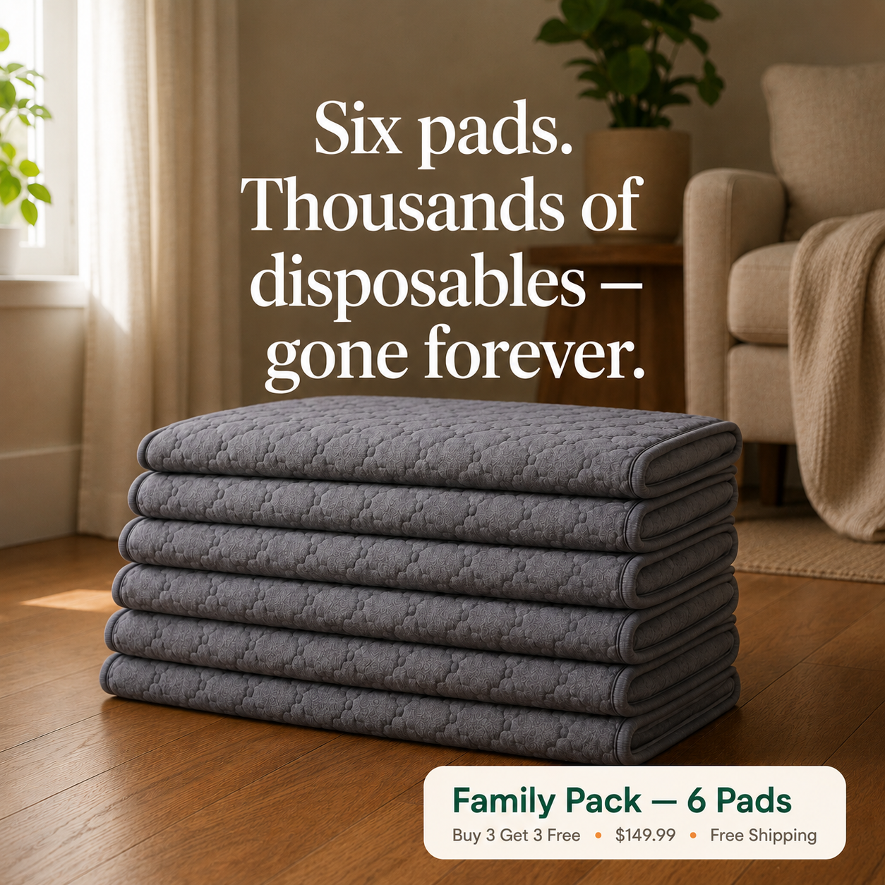 Paws Akimbo ReU Dog Pad — Washable, Leak-Proof & Reusable